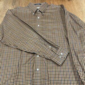 Kinkade's Men's Casual Shirt - Brown Check - Size XXL - EUC